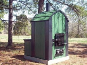 Forced-air-outdoor-furnace-Green-and-Black