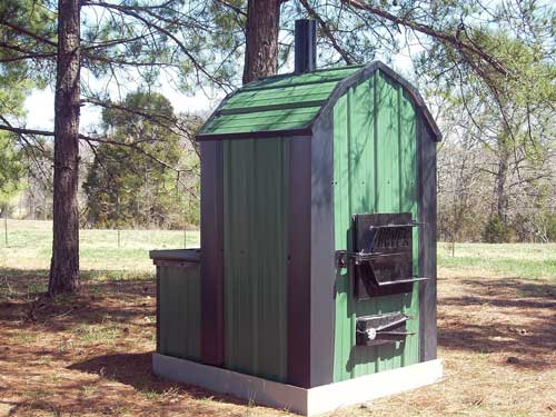 Forced-air-outdoor-furnace-Green-and-Black