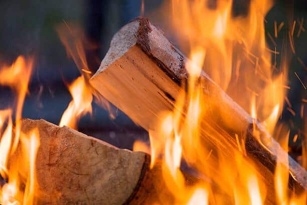 burning wood
